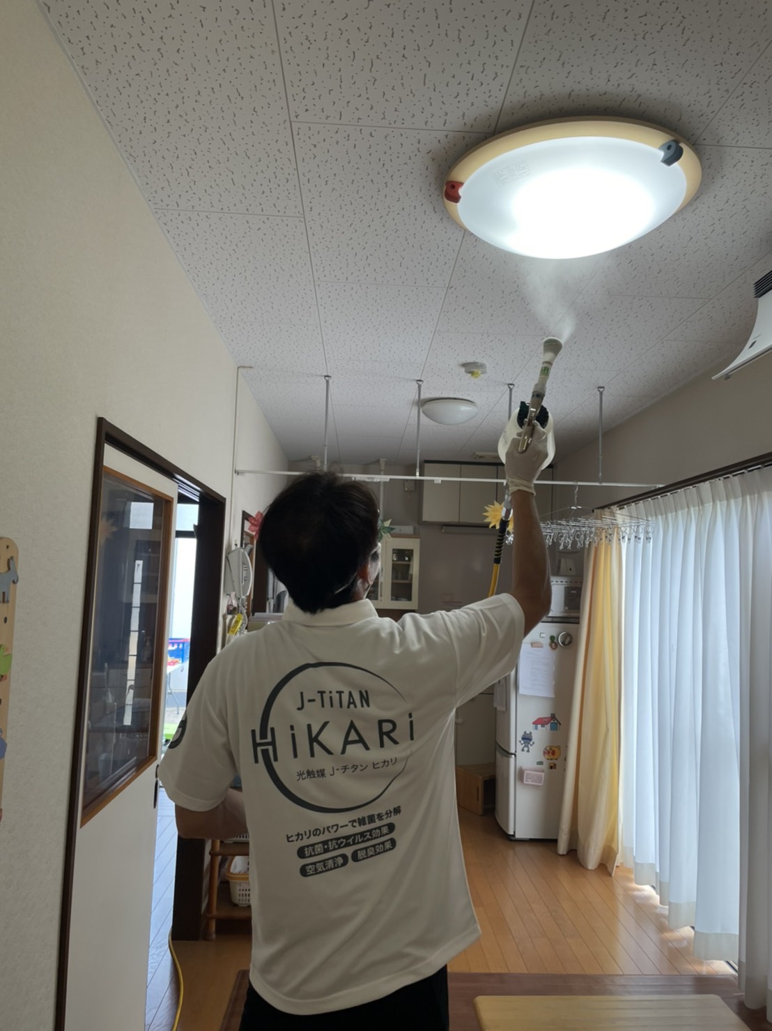 大阪市港区の福祉施設で抗菌・抗ウイルスコーティング[J-チタンHiKARi]を施工